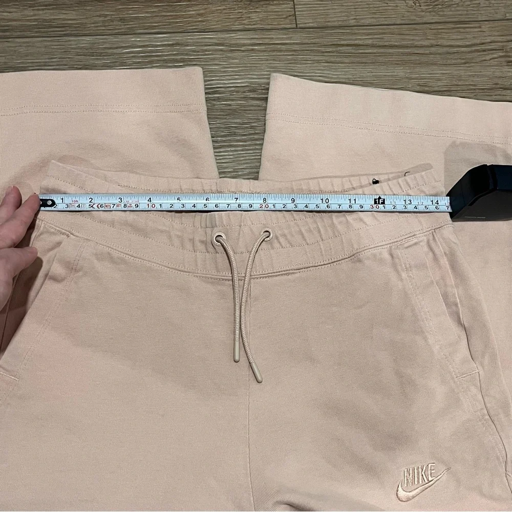 NIKE Cotton Peach Pink Cropped Wide Leg Sweatpants 🧡🌸